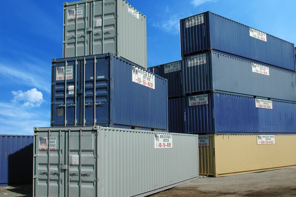 10 foot, 20 foot, and 40 foot storage containers