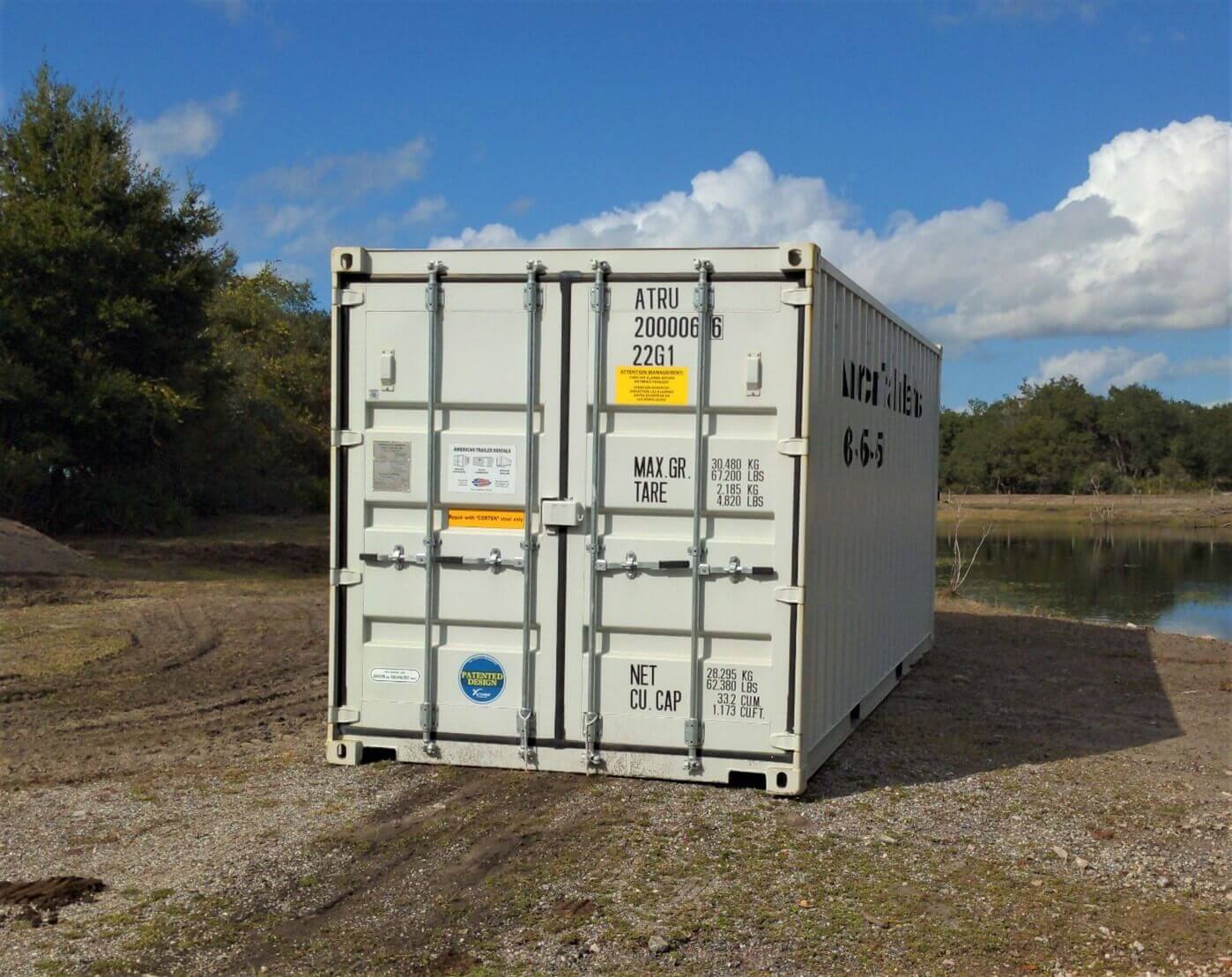 Storage container on ground