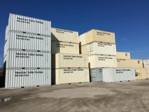 Stack of storage containers or shipping containers