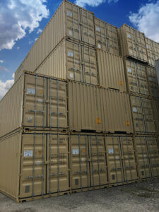 Tan Stack of 40' Storage Containers