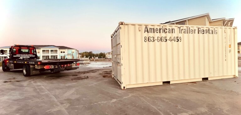 20 ft storage container delivered with truck in Lakeland, FL