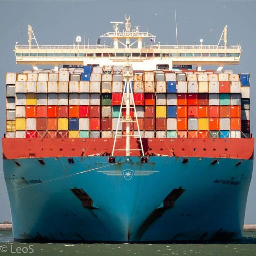 Cargo Ship Containing 40 foot storage containers