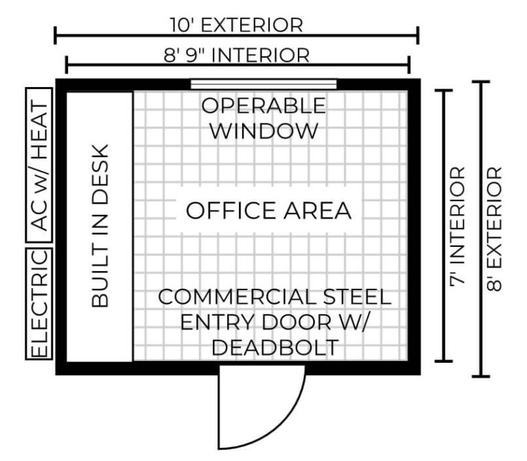 10 ft office container floorplan