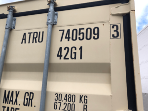 40' Storage Container with serial number