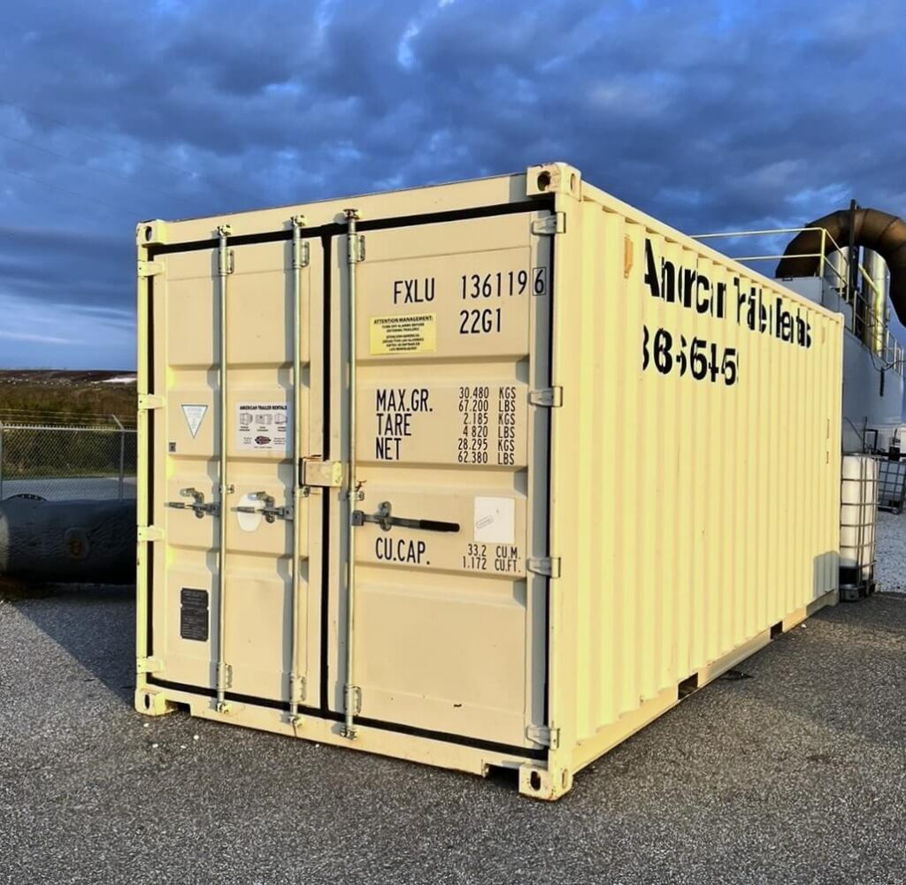 TAN 20' STORAGE CONTAINER CLOUDY DAY