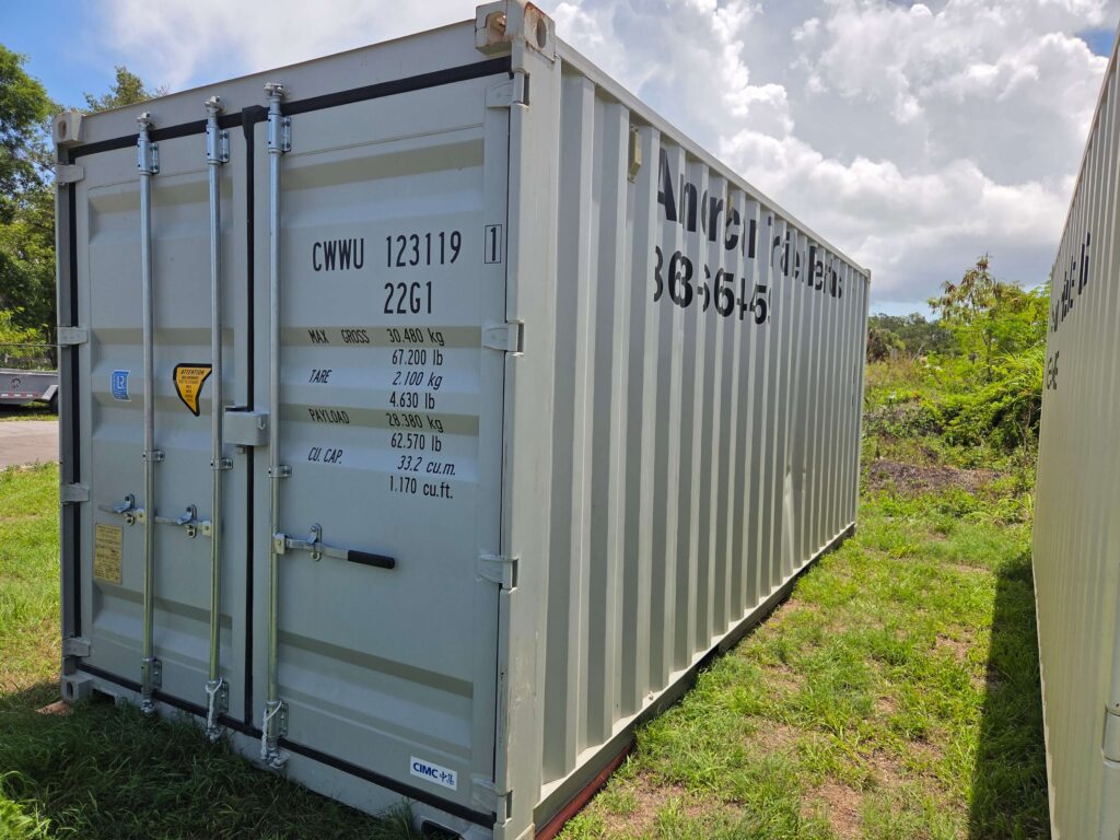 20' storage container on grass