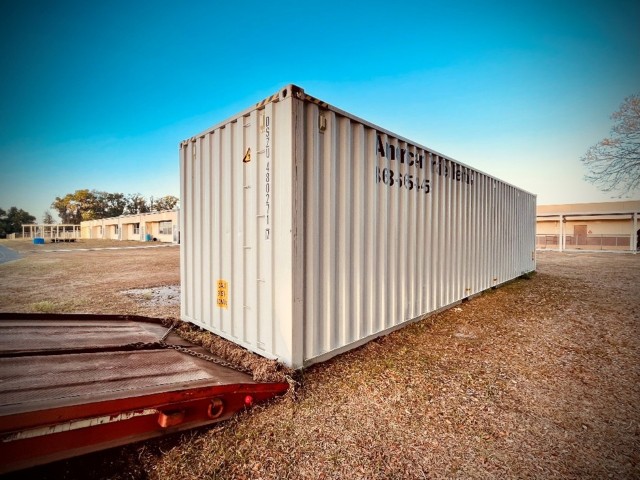 40' STORAGE CONTAINER ON SITE UNLOADED