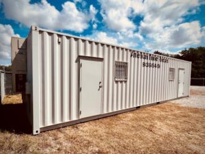40' Office Container Delivered on sandy Site